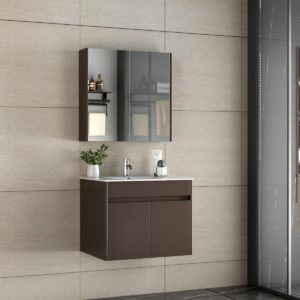 Mueble De Baño Golden Bath Santorini Marron 61X50X46 Cm C/ Rebose Inc. Lavator Empotrar - Imagen 1