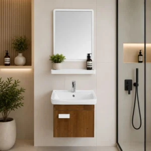 Mueble De Baño Golden Bath Libano Roble 40X43X36Cm Inc. Lavatorio Empotrar C/Rebose+Espejo+Repisa - Imagen 1