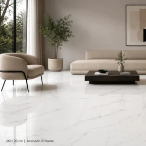 Porcelanato Carrara Blanco Brillante - 60X120 cm - 1.44 m2 - Imagen 1