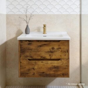 Mueble de Baño Trento Roble con Rebose - Incluye LavatorioEmpotrar - 60 x 50 x 46cm - Imagen 1