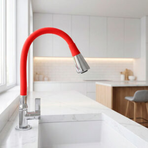 Llave Trebol Savona Para Lavadero C/Pico Flex Rojo Al Mueble - Imagen 1