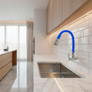 Llave Trebol Savona Para Lavadero C/Pico Flex Azul A La Pared - Imagen 1
