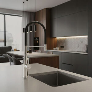 Monocomando Inox para Mueble con Pico Extraible - Imagen 1