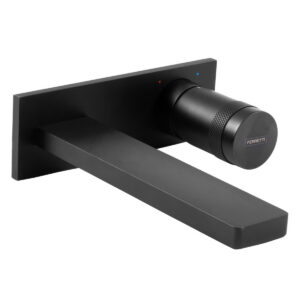 Monocomando Ferretti Eos De Lavatorio Negro A La Pared Plus - Imagen 1