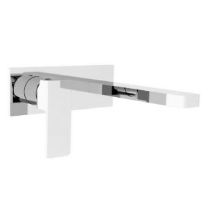 Monocomando Flatt Para Lavatorio A La Pared - Plateado - Imagen 1