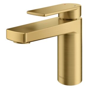 Monocomando Argon Para Lavatorio Pico Bajo Cepillado - Dorado - Imagen 1