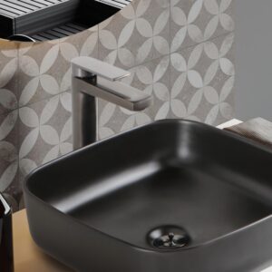 Monocomando Argon Para Lavatorio Pico Alto - Grafito - Imagen 1