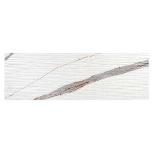 Mayolica Cassinelli Design Lentin Blanco Gold Glue Rlv. Rect. Dest. 30X90 Caja 1.08 M2 - Imagen 1