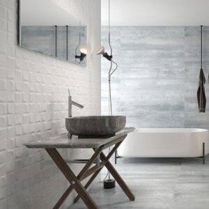 Mayólica Geotiles Blanco Relieve Mate Rect. 30X90 Caja 1.35 M2 - Imagen 1