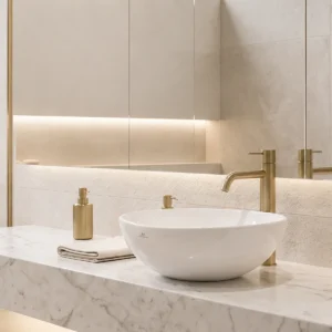 Bowl Lavabo para sobreponer con Rebose - Blanco - 46x46 cm