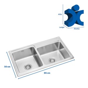Lavadero Plus Palladio C/Rebose 2P 86X50 cm - Imagen 1